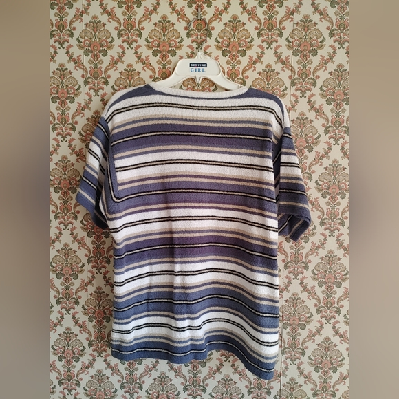 Vintage Striped Coastal Grandma Shirt - Picture 2 of 4